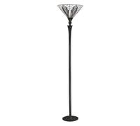 Luminosa Lighting Luminosa Astoria 1 Light Floor Lamp Uplighter Black, Tiffany Style Glass, E27