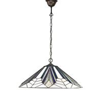 Luminosa Lighting Luminosa Astoria 1 Light Large Ceiling Pendant Dark Bronze, Tiffany Style Glass, E27