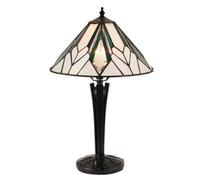 Luminosa Lighting Luminosa Astoria 1 Light Small Table Lamp Black, Tiffany Style Glass, E14