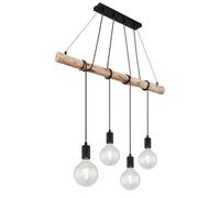 Luminosa Lighting Luminosa Auston Bar Pendant Ceiling Light Matt Black 4X E27