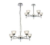 Luminosa Lighting Luminosa Avalon Ceiling 5 Light G9 Ceiling Pendant, Semi Ceiling, Polished Chrome With Clear Prismatic Glass