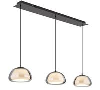 Luminosa Lighting Luminosa Avila Bar Pendant Ceiling Light Gunmetal Smoke Glass Shade 3X Led Dimmable 2700-6500K Remote Control