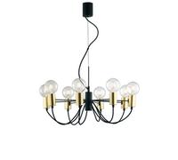 Luminosa Lighting Luminosa Axon 8 Arm Ceiling Pendant, Black, Gold, E27