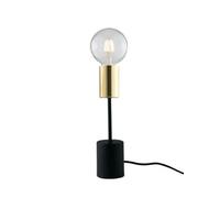 Luminosa Lighting Luminosa Axon Table Lamp, Black, Gold, E27