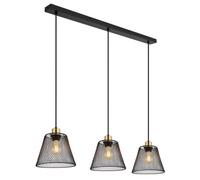 Netlighting Baku Bar Pendant Ceiling Light Matt Black 3x E27 Netlighting Black