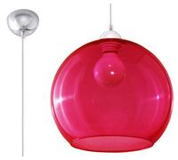 Luminosa Lighting Luminosa Ball 1 Light Glass Dome Ceiling Pendant Red, Chrome, E27
