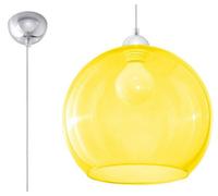 Luminosa Lighting Luminosa Ball 1 Light Glass Dome Ceiling Pendant Yellow, Chrome, E27