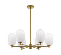 Luminosa Lighting Luminosa Balor Multi Arm Pendant Ceiling Light White, Brass Gold Led G9 6X5W