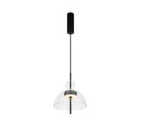 Luminosa Lighting Luminosa Bangkok I Modern 25Cm Dome Pendant Ceiling Light Black 3000K 1300Lm Glass Shade