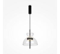 Luminosa Lighting Luminosa Bangkok Ii Modern 25Cm Dome Pendant Ceiling Light Black 3000K 1300Lm Glass Shade
