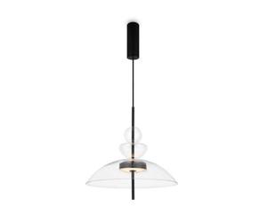Luminosa Lighting Luminosa Bangkok Modern 40Cm Dome Pendant Ceiling Light Black 3000K 1300Lm Glass Shade