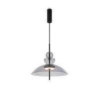 Luminosa Lighting Luminosa Bangkok Modern 40Cm Dome Pendant Ceiling Light Black 3000K 1300Lm Grey Shade