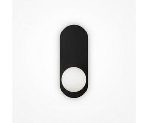 Luminosa Lighting Luminosa Bao Modern Globe Wall Lights Black 1Xg9 White Shade