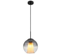 Luminosa Lighting Luminosa Barry 25Cm Dome Pendant Ceiling Light Matt Black Ball Smoke Glass Shade 1X E27