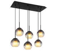 Netlighting Barry Cluster Pendant Matt Black Balls Smoke Glass Shade 6x E27 Netlighting Black