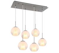Luminosa Lighting Luminosa Barry Cluster Pendant Ceiling Light Matt Nickel 6X E27