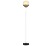 Luminosa Lighting Luminosa Barry Glass Floor Lamp Matt Black Ball Smoke Glass Shade 1X E27