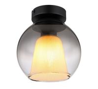 Luminosa Lighting Luminosa Barry Globe Ceiling Light Matt Black Ball Smoke Glass Shade 1X E27