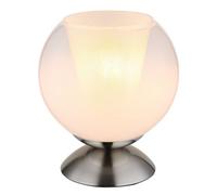 Luminosa Lighting Luminosa Barry Globe Table Lamp Nickel Matt Ball Opal Glass Shade 1X E27