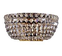 Luminosa Lighting Luminosa Basfor Flush Wall Lamp Gold Antique & Crystal, 2 Light, E14