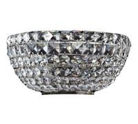 Luminosa Lighting Luminosa Basfor Flush Wall Lamp Nickel Antique & Crystal, 2 Light, E14