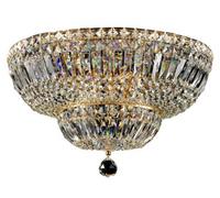 Maytoni Basfor ceiling light, gold-coloured, crystal, Ø 46 cm