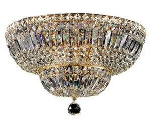 Luminosa Lighting Luminosa Basfor Semi Flush Ceiling Lamp Gold Antique & Crystal, 12 Light, E14