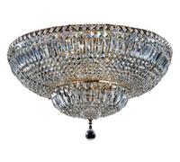 Luminosa Lighting Luminosa Basfor Semi Flush Ceiling Lamp Gold Antique & Crystal, 16 Light, E14