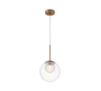Luminosa Lighting Luminosa Basic Form Modern 20Cm Globe Pendant Ceiling Light Gold 1Xg9 Glass Shade
