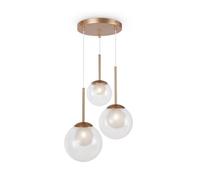 Luminosa Lighting Luminosa Basic Form Modern Cluster Pendant Ceiling Light Gold 3Xg9 Glass Shade