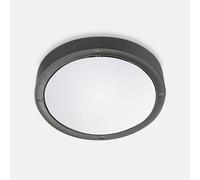 Luminosa Lighting Luminosa Basic Outdoor Led Round Flush Ceiling Light Aluminium Grey 26Cm 1488Lm 4000K Ip65 - Special Offer