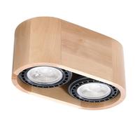 Luminosa Lighting Luminosa Basic Oval Twin Surface Mounted Downlights Flush Light Natural Wood Gu10