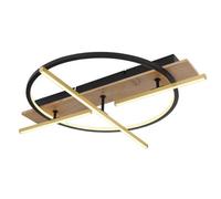 Luminosa Lighting Luminosa Beatrix 60Cm Integrated Led Semi Flush Ceiling Light Matt Black Single Ring Rotating Rods Led 3000K