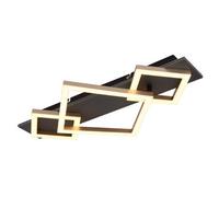Luminosa Lighting Luminosa Beatrix I Integrated Led Semi Flush Ceiling Light Matt Black Rectangular 3 Square 3X Led 3000K
