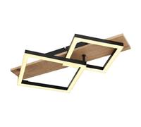 Luminosa Lighting Luminosa Beatrix Integrated Led Semi Flush Ceiling Light Matt Black Twin Square Led 3000K