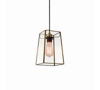 Luminosa Lighting Luminosa Beaumont Ceiling Pendant Light Antique Brass, Clear Glass, E27