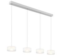 Luminosa Lighting Luminosa Belinda Bar Pendant Ceiling Light White Matt Opal Glass Shade 4X Led 4000K
