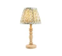 Luminosa Lighting Luminosa Bibury Natural Ash Table Lamp With Herb Garden Green Fabric Leaf Shade 20Cm B22