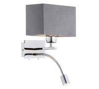 Luminosa Lighting Luminosa Bill Reading Wall Light Dark Grey, Chrome 3000K