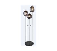 Globo Smoky 3 Light Black Floor Lamp With Smoked Shades