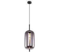 Globo Smoky Large Single Black Pendant, Black