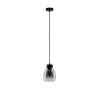 Luminosa Lighting Luminosa Blacu Dome Pendant Ceiling Light Smokey Grey, Black E27 1X12W