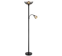 Luminosa Lighting Luminosa Blade Mother & Child Lamp Matt Black Smoke Glass Shade 1X E27