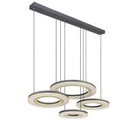Luminosa Lighting Luminosa Blasius Four Ring Pendant Ceiling Light Black 4X Led Dimmable 2700-6000K Remote Control