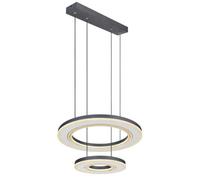 Luminosa Lighting Luminosa Blasius Twin Ring Pendant Ceiling Light Black 2X Led Dimmable 2700-6000K Remote Control