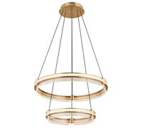 Luminosa Lighting Luminosa Blondie Twin Ring Pendant Ceiling Light Gold Colors K5 Crystals 2X Led Dimmable 2700-6000K Remote Control