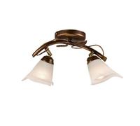 Luminosa Lighting Luminosa Bluszcz Multi Arm Semi Flush Ceiling Light With Glass Shades, Brown, 2X E14
