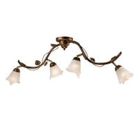 Luminosa Lighting Luminosa Bluszcz Multi Arm Semi Flush Ceiling Light With Glass Shades, Brown, 4X E14