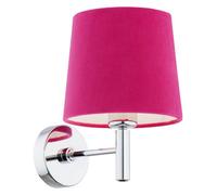Luminosa Lighting Luminosa Bolzano Wall Lamp With Shade Pink, Chrome