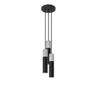 Luminosa Lighting Luminosa Borgio Cluster Pendant Ceiling Light, Grey, Black, 3X Gu10